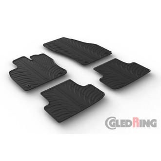 Gledring Set tapis de caoutchouc sur mesure pour Seat Ateca / Cupra Ateca 5/2016- (T profil 4-pièces + clips de montage)