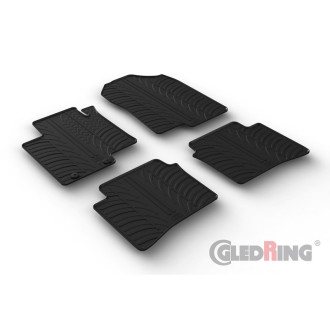 Gledring Set tapis de caoutchouc sur mesure pour Hyundai i20 III 2020- (T profil 4-pièces + clips de montage)