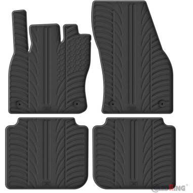 Gledring Set tapis de caoutchouc sur mesure pour Skoda Kodiaq 2017-2024 (T profil 4-pièces + clips de montage)