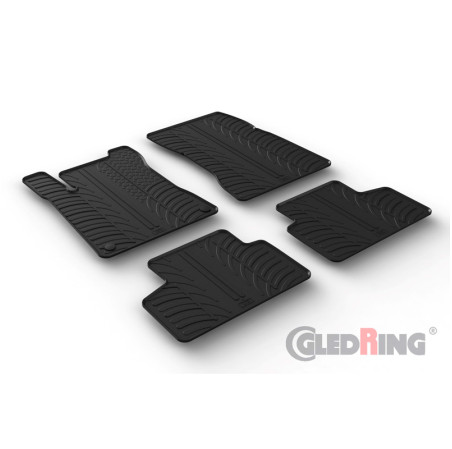 Gledring Set tapis de caoutchouc sur mesure pour Mercedes GLB (X247) 11/2019- (T profil 4-pièces + clips de montage