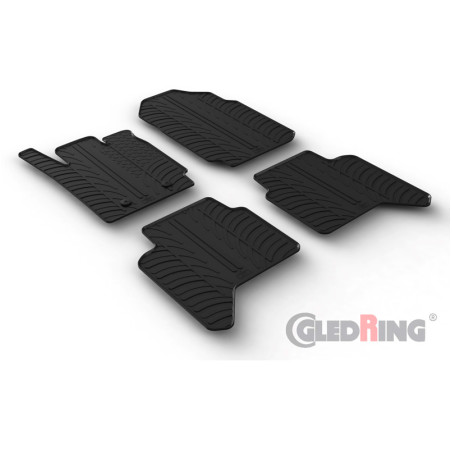 Gledring Set tapis de caoutchouc sur mesure pour Ford Ranger (TKE) Double Cab 2013-2022 (Boîte automatique) & Raptor 2019-2022 (