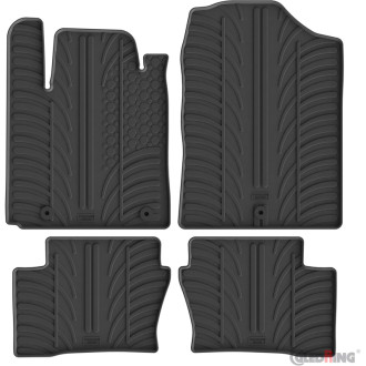 Gledring Set tapis de caoutchouc sur mesure pour Kia Picanto 2017- (T profil 4-pièces + clips de montage)