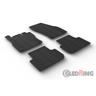 Gledring Set tapis de caoutchouc sur mesure pour Volkswagen Tiguan II 2016-2024 (T profil 4-pièces + clips de montage)