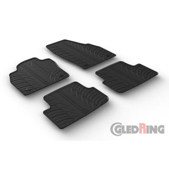 Gledring Set tapis de caoutchouc sur mesure pour Volkswagen Polo VI 2017- (T profil 4-pièces + clips de montage