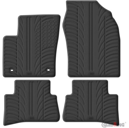 Gledring Set tapis de caoutchouc sur mesure pour Toyota C-HR 2016-2023 (T profil 4-pièces + clips de montage)