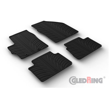 Gledring Set tapis de caoutchouc sur mesure pour Toyota Yaris IV (XP21) 2020- & Yaris Cross (MXP_) 2021- incl. Hybrid & Mazda 2 
