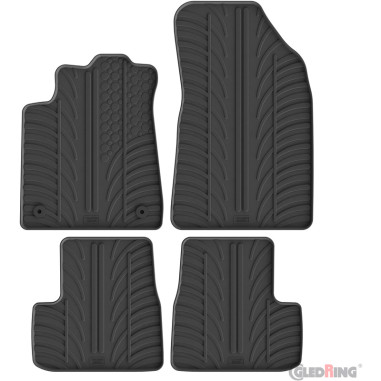 Gledring Set tapis de caoutchouc sur mesure pour Citroen C3 IV (Puretech) 2024- excl. MHEV/e-C3 (T profil 4-pièces + clips de mo