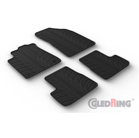 Gledring Set tapis de caoutchouc sur mesure pour Citroen C3 IV (Puretech) 2024- excl. MHEV/e-C3 (T profil 4-pièces + clips de mo