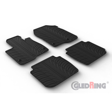 Gledring Set tapis de caoutchouc sur mesure pour Honda CR-V VI (RS_) Hybrid 2023- (T profil 4-pièces + clips de montage)