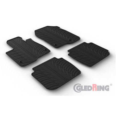 Gledring Set tapis de caoutchouc sur mesure pour Honda CR-V VI (RS_) Hybrid 2023- (T profil 4-pièces + clips de montage)