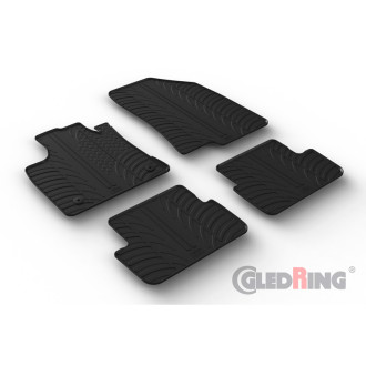 Gledring Set tapis de caoutchouc sur mesure pour Dacia Sandero III 2020- incl. Stepway (T profil 4-pièces + clips de montage)