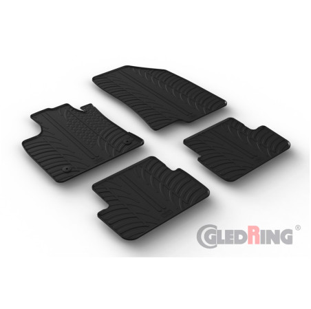 Gledring Set tapis de caoutchouc sur mesure pour Dacia Sandero III 2020- incl. Stepway (T profil 4-pièces + clips de montage)