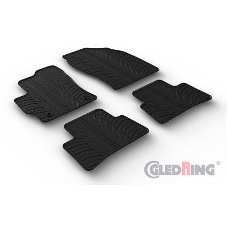 Gledring Set tapis de caoutchouc sur mesure pour Toyota Corolla Cross Hybrid 2022- (T profil 4-pièces)