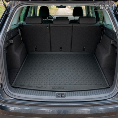 Gledring Tapis de Coffre Rubbasol (caoutchouc) sur mesure pour Skoda Kodiaq (5-Personnes) 2017-2024 (Sol en haut variable avec r