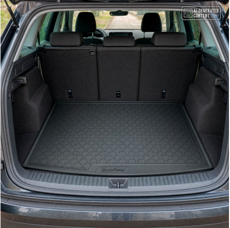 Gledring Tapis de Coffre Rubbasol (caoutchouc) sur mesure pour Skoda Kodiaq (5-Personnes) 2017-2024 (Sol en haut variable avec r