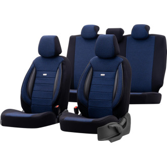 otoM Housse de sièges universel en textile 'SelectedFit Sports' Noir/Bleu - 11-pièces - adapté aux Side-Airbags