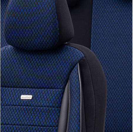 otoM Housse de sièges universel en textile 'SelectedFit Sports' Noir/Bleu - 11-pièces - adapté aux Side-Airbags