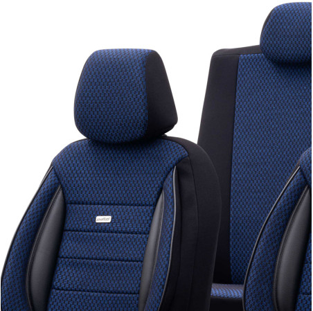 otoM Housse de sièges universel en textile 'SelectedFit Sports' Noir/Bleu - 11-pièces - adapté aux Side-Airbags