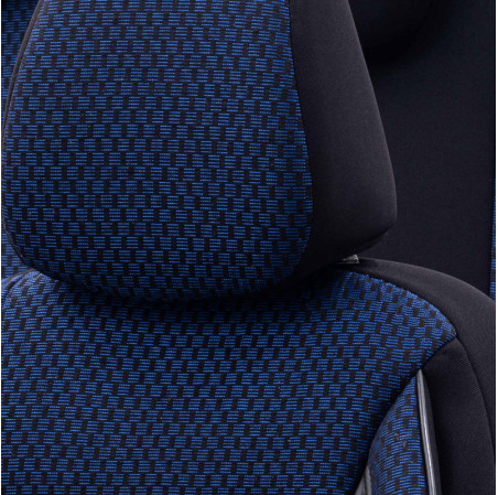 otoM Housse de sièges universel en textile 'SelectedFit Sports' Noir/Bleu - 11-pièces - adapté aux Side-Airbags