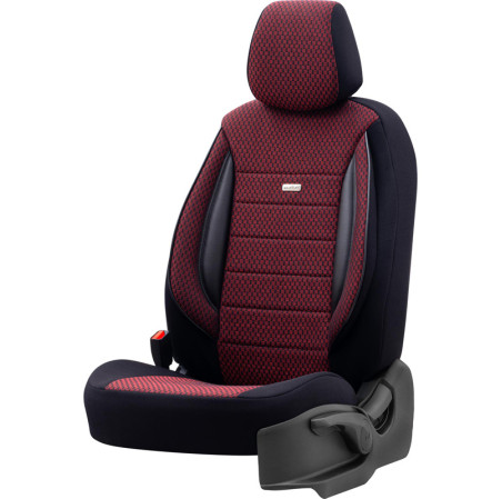 otoM Housse de sièges universel en textile 'SelectedFit Sports' Noir/Rouge - 11-pièces - adapté aux Side-Airbags