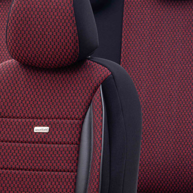 otoM Housse de sièges universel en textile 'SelectedFit Sports' Noir/Rouge - 11-pièces - adapté aux Side-Airbags
