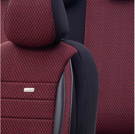 otoM Housse de sièges universel en textile 'SelectedFit Sports' Noir/Rouge - 11-pièces - adapté aux Side-Airbags