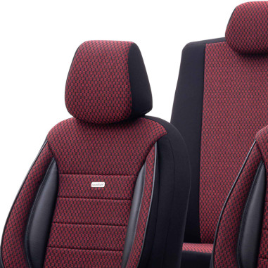 otoM Housse de sièges universel en textile 'SelectedFit Sports' Noir/Rouge - 11-pièces - adapté aux Side-Airbags