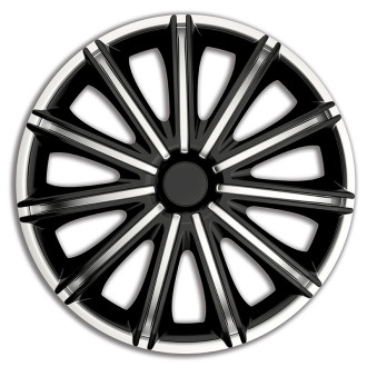 AutoStyle Jeu de 4 enjoliveurs Nero 18-inch argent/noir
