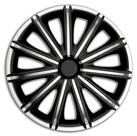 AutoStyle Jeu de 4 enjoliveurs Nero 18-inch argent/noir