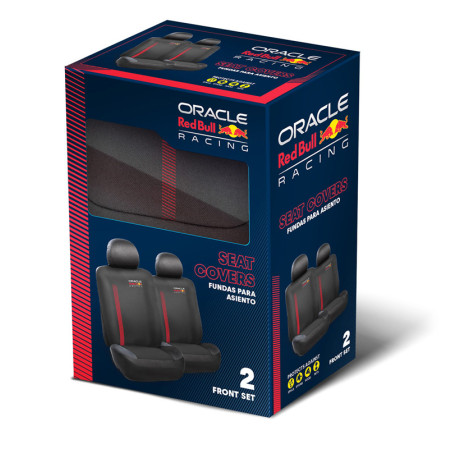 Red Bull Oracle Jeu de housses de siège universel MV1 - Set de 6 pièces - Noir/Rouge - adapté aux Side-Airbags