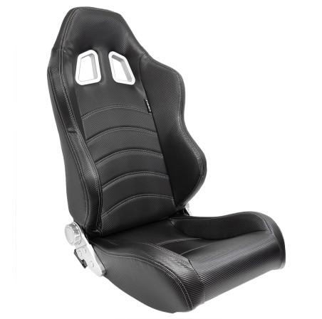 AutoStyle Siège baquet 'Type Z' - Noir Look-Carboné - Dossier réglable - incl. glissières