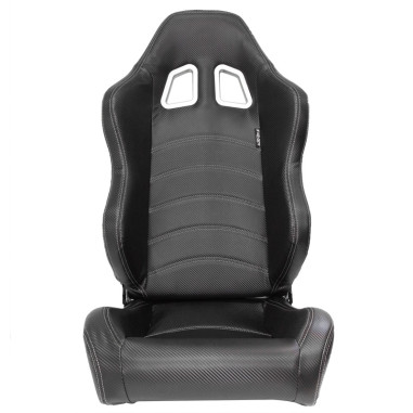 AutoStyle Siège baquet 'Type Z' - Noir Look-Carboné - Dossier réglable - incl. glissières