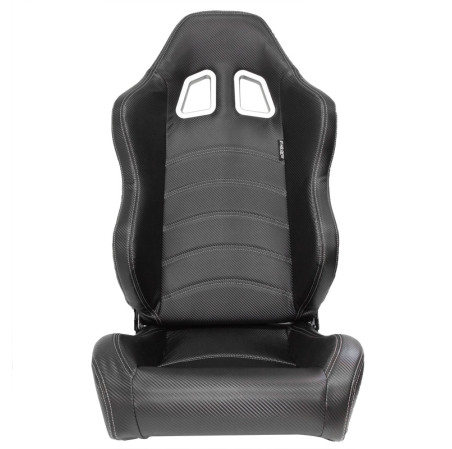 AutoStyle Siège baquet 'Type Z' - Noir Look-Carboné - Dossier réglable - incl. glissières