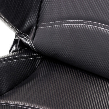 AutoStyle Siège baquet 'Type Z' - Noir Look-Carboné - Dossier réglable - incl. glissières