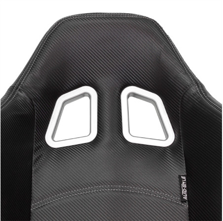 AutoStyle Siège baquet 'Type Z' - Noir Look-Carboné - Dossier réglable - incl. glissières