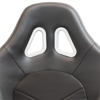 AutoStyle Siège baquet 'TN' - Simili Cuir Noir + Surpiqûres argent - Dossier réglable - incl. glissières