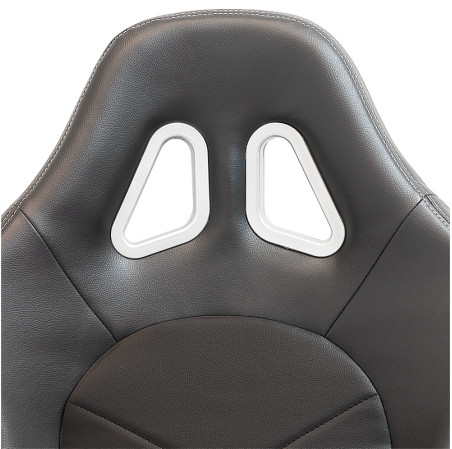 AutoStyle Siège baquet 'TN' - Simili Cuir Noir + Surpiqûres argent - Dossier réglable - incl. glissières