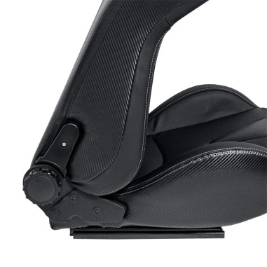 AutoStyle Siège baquet 'RK' - Simili Cuir Noir + Surpiqûres argent - Dossier réglable - incl. glissières