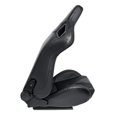 AutoStyle Siège baquet 'RK' - Simili Cuir Noir + Surpiqûres argent - Dossier réglable - incl. glissières