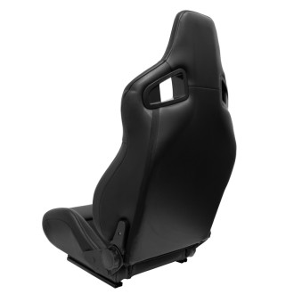 AutoStyle Siège baquet 'NK' - Simili Cuir Noir + Gris Textile - Dossier réglable - incl. glissières 2