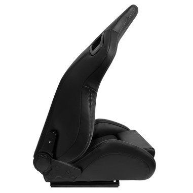 AutoStyle Siège baquet 'NK' - Simili Cuir Noir + Gris Textile - Dossier réglable - incl. glissières