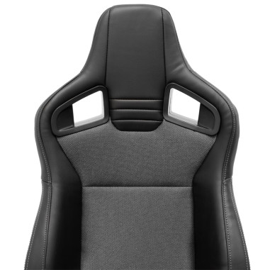 AutoStyle Siège baquet 'NK' - Simili Cuir Noir + Gris Textile - Dossier réglable - incl. glissières