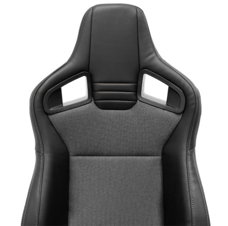 AutoStyle Siège baquet 'NK' - Simili Cuir Noir + Gris Textile - Dossier réglable - incl. glissières