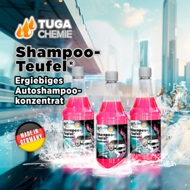 Tuga Chemie Shampoo-Teufel - Shampoing pour lavage de voiture - Rose - 1000ml - avec formule Gloss