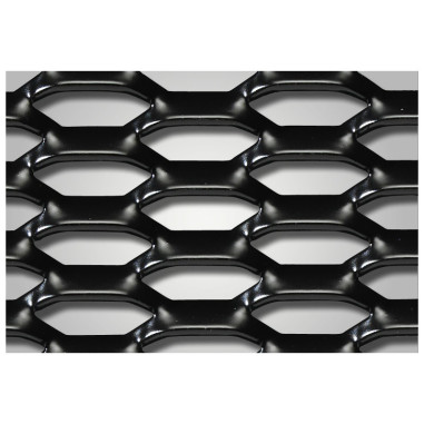 AutoStyle Grillage d'aluminium noir - nid d'abeille 12x6mm - 125x25cm