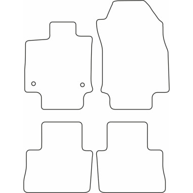 AutoStyle Set de tapis de sol en velours sur mesure pour Toyota RAV 4 V Hybrid 2018-