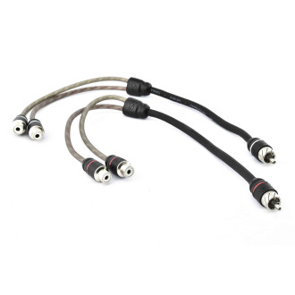 CABLE FICHE Y RCA 1 MALE -2 FEMELLES DOUBLE BLINDAGE 30CM