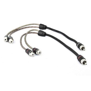 CABLE FICHE Y RCA 1 MALE -2 FEMELLES DOUBLE BLINDAGE 30CM