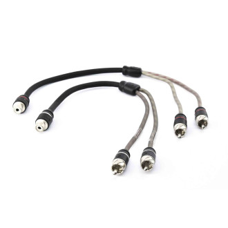CABLE RCA FICHE Y 1 FEMELLE- 2 MALES DBLE BLINDAGE 30CM