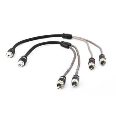 CABLE RCA FICHE Y 1 FEMELLE- 2 MALES DBLE BLINDAGE 30CM